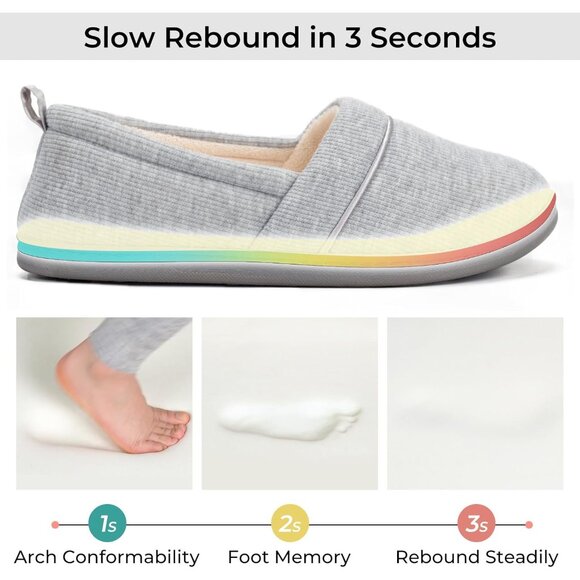 Elegant Women's Indoor Loafers - Lightweight & Non-Slip Memory Foam, Size 9 - Picture 3 of 7